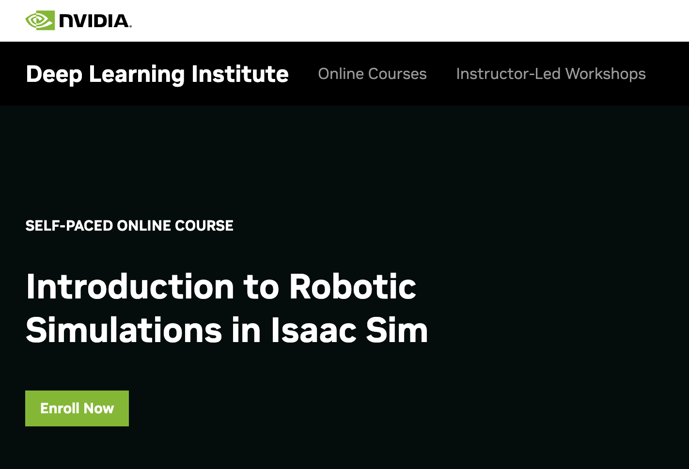 NVIDIA Course on Robotics in Isaac Sim